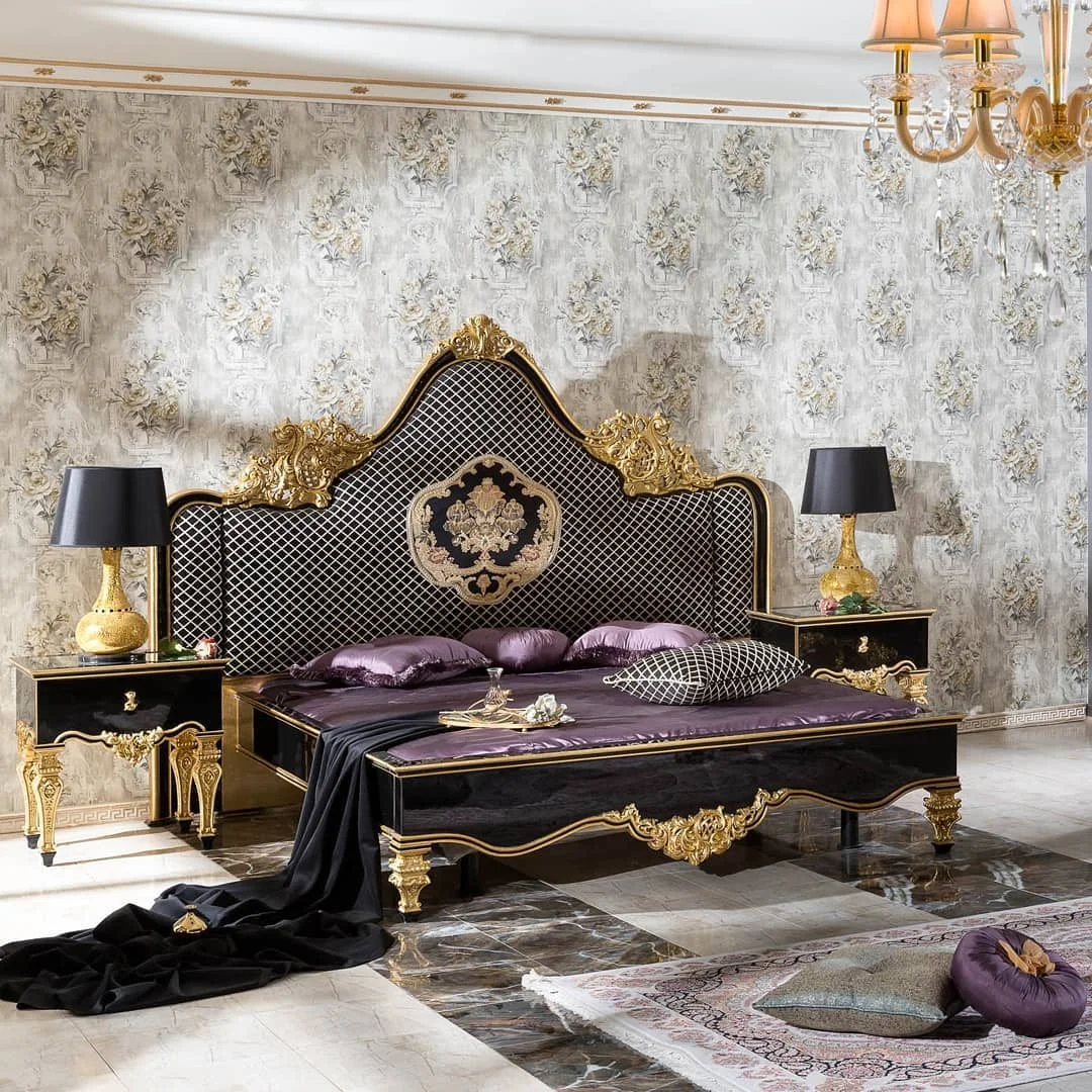 European Modern Style Bedroom Furniture Set Beautiful Luxury Wooden Bedroom Set