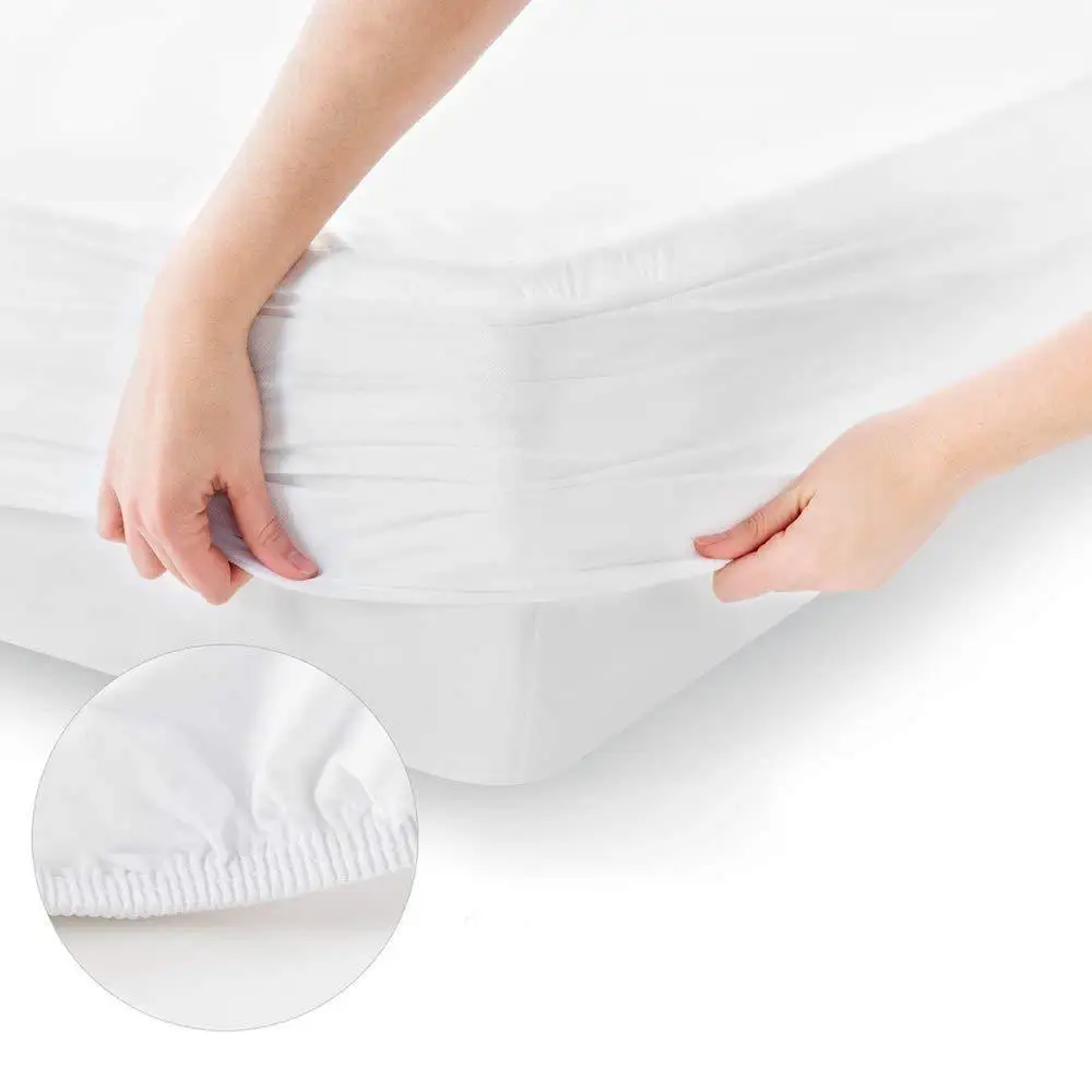 100% Cotton Terry Fabric Synthetic Layer Hypoallergenic Waterproof Mattress Protector Cover
