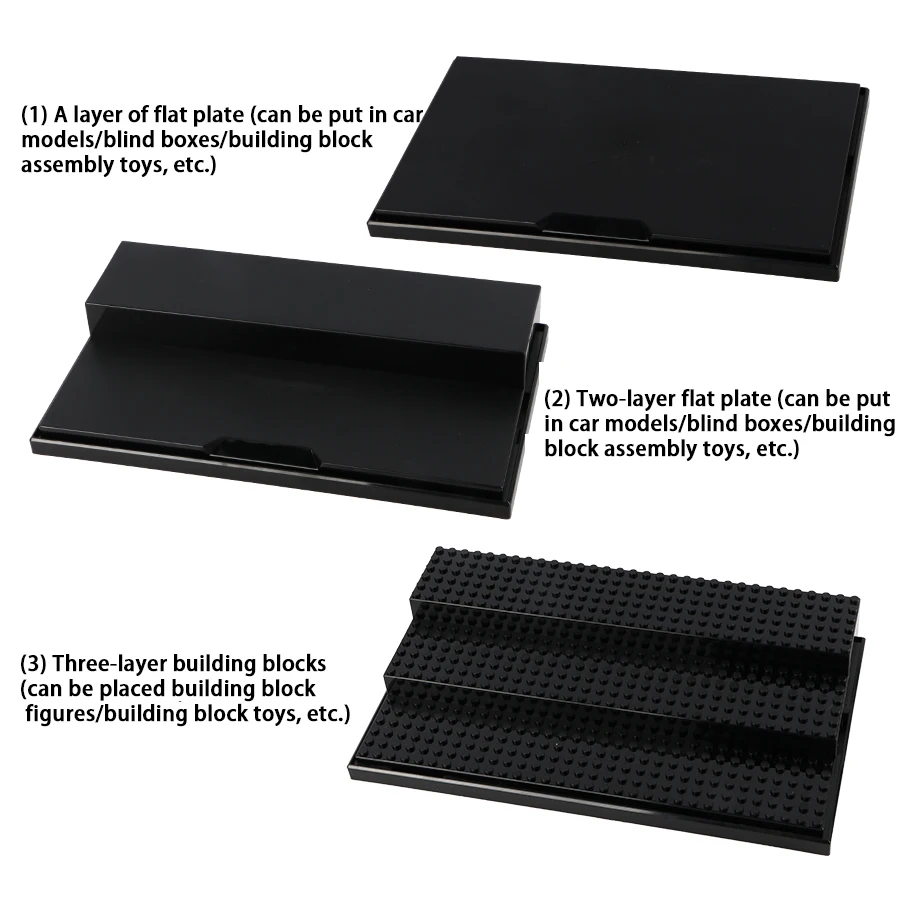 SL Save Shipping Costs Simple building block display Self-Assembly Clear Acrylic Box With Black Bottom