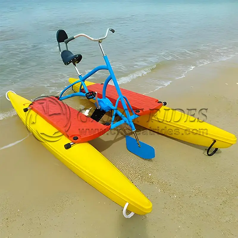 Outdoor Water Bike LLDPE Aluminium Alloy Material Water Pedal Bicycle Lake Play Equipment
