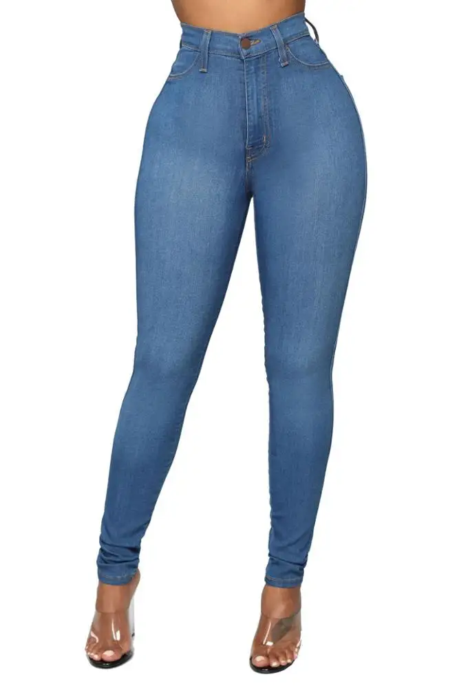 
Customized Design Available Blue Jeans for Women High Waisted Stretch Skinny Jeans 