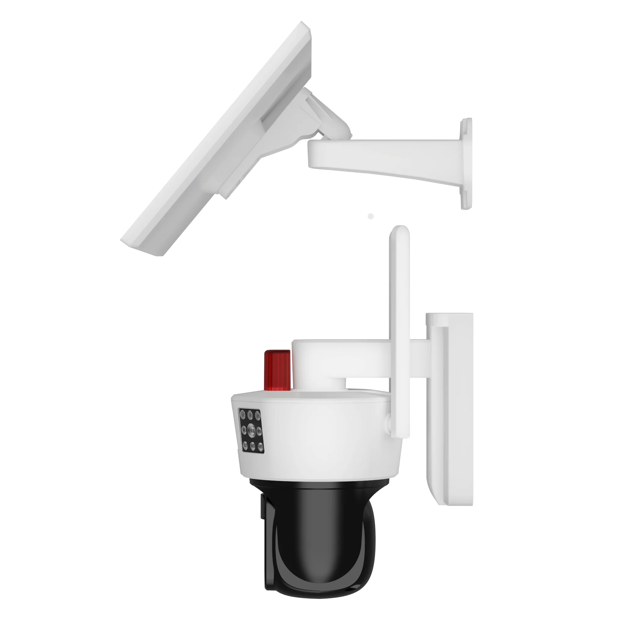 Exhibition CP SE Hot Sell 7W Solar Panel PIR Humaniod Detection 360 Degree Dome Camera Triple Lens 4G Sim Card Solar Camera