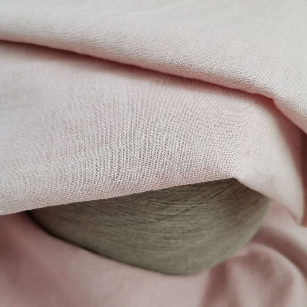 2022 HOT Product 55% Linen And 45% Cotton Mix Plain Dyed Custom Color Fabric For Fashionable Suit Density 44*38 Yarn 8*8