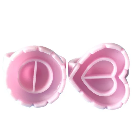 
New arrival heart shape plastic eyelash glue ring pink lash extension blossom cup holder disposable for easy fan eyelashes 
