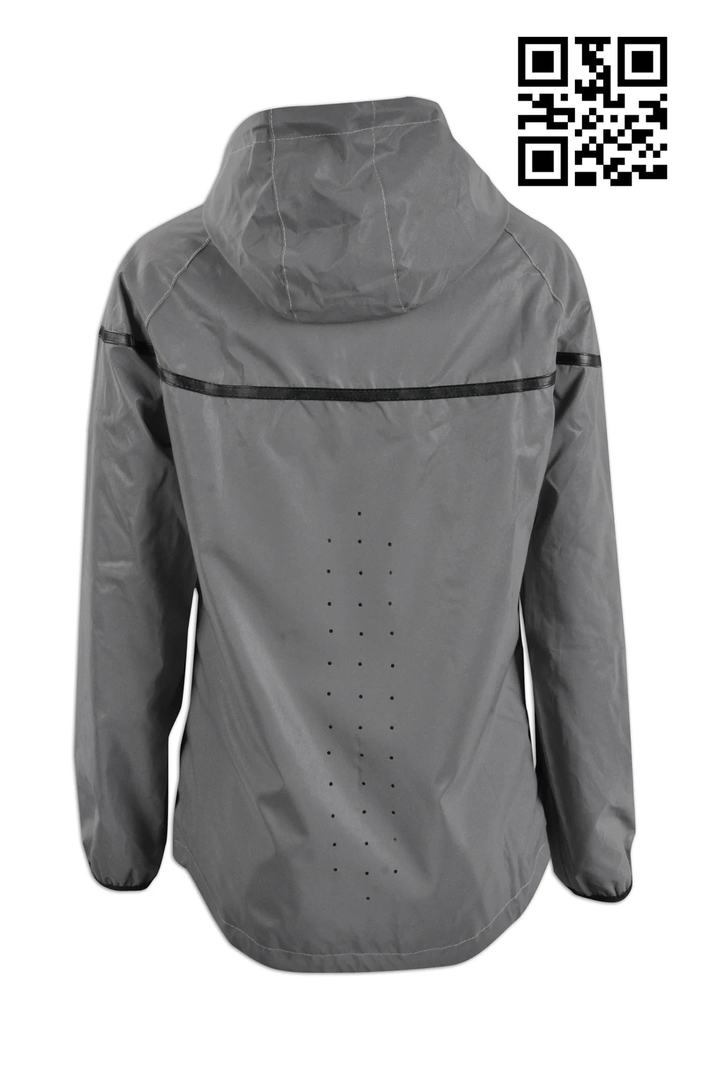 IGift Low MOQ OEM Outerwear Fashionable PU Coating Gray Color Hi Vis Windbreaker Casual Reflective Jacket