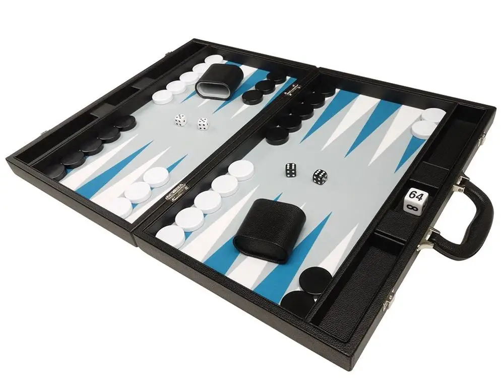 Customized Luxury Board Game Case Leather Backgammon Set with small medium and large specifications