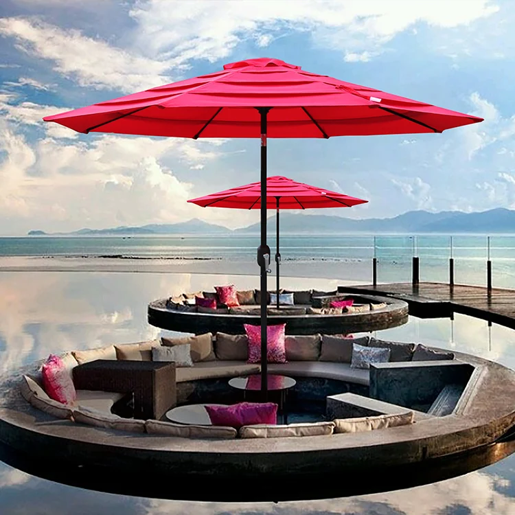 Restaurant Sun shade Custom Patio Garden big Umbrella cafe Outdoor Parasol sun umbrella beach