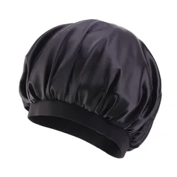 2022 Manufacturer Bath  Waterproof Satin ShowerCap with Elastic Dual Layer PE Fabric Inner Women BathCap Custom Reusable