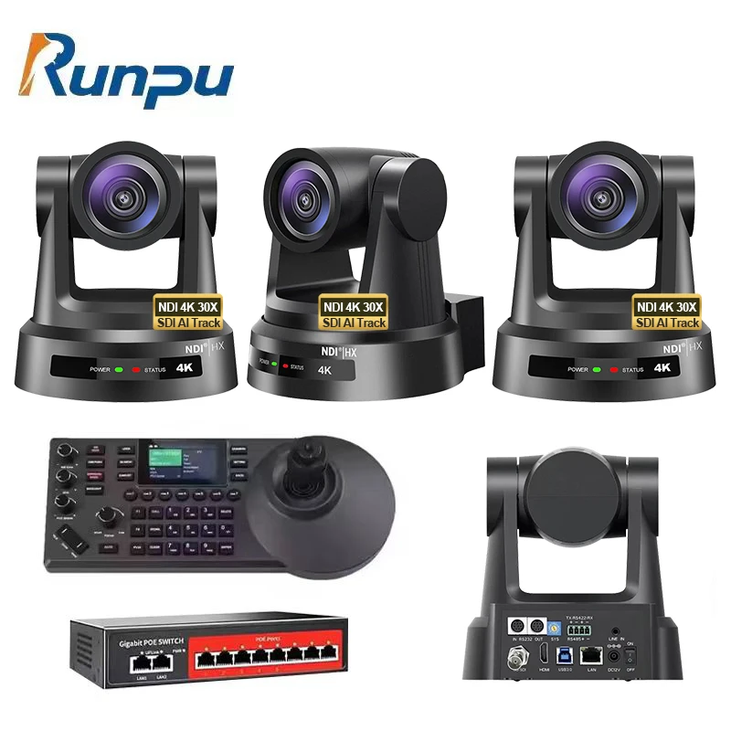 USD2998 бесплатная доставка комплект HK690-30N = 4 шт. NDI SDI 4K 30X оптический зум PTZ Конференц-камера