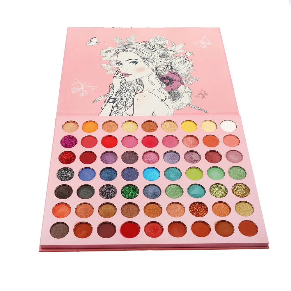 High Pigment Cosmetics vegan and cruelty free eyeshadow Palette Glitter private label Custom Makeup Eyeshadow Palette