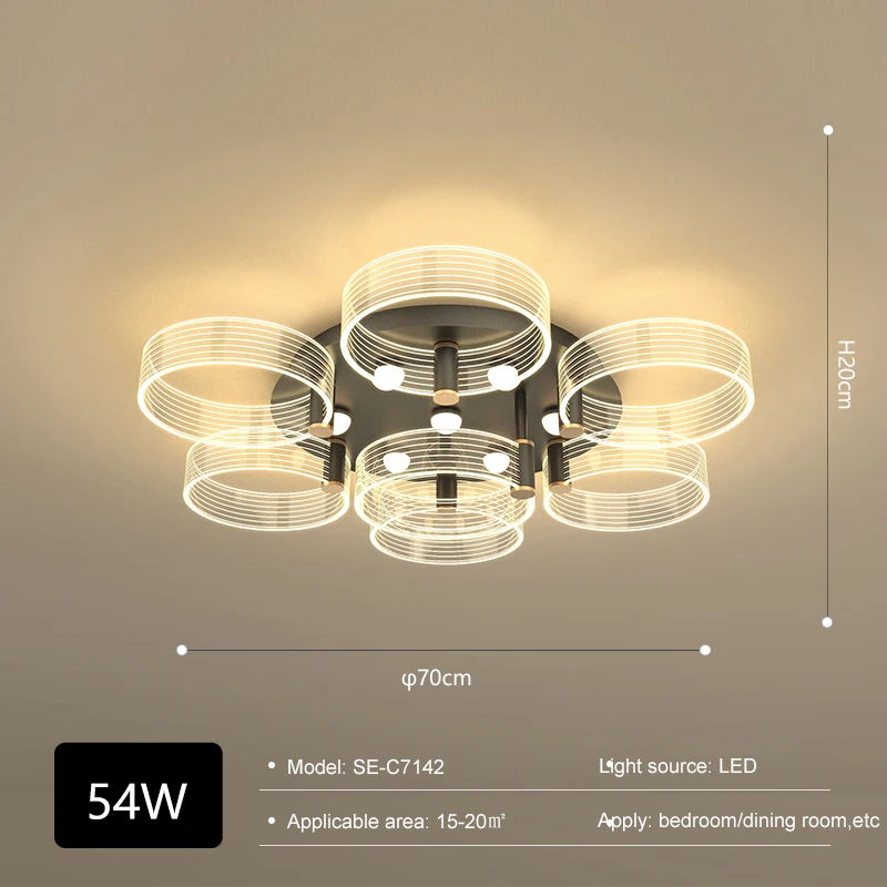 Modern Hotel Hallway Decoration Iron Acrylic 24w 36w 54w 108w 128w Led Ceiling Light