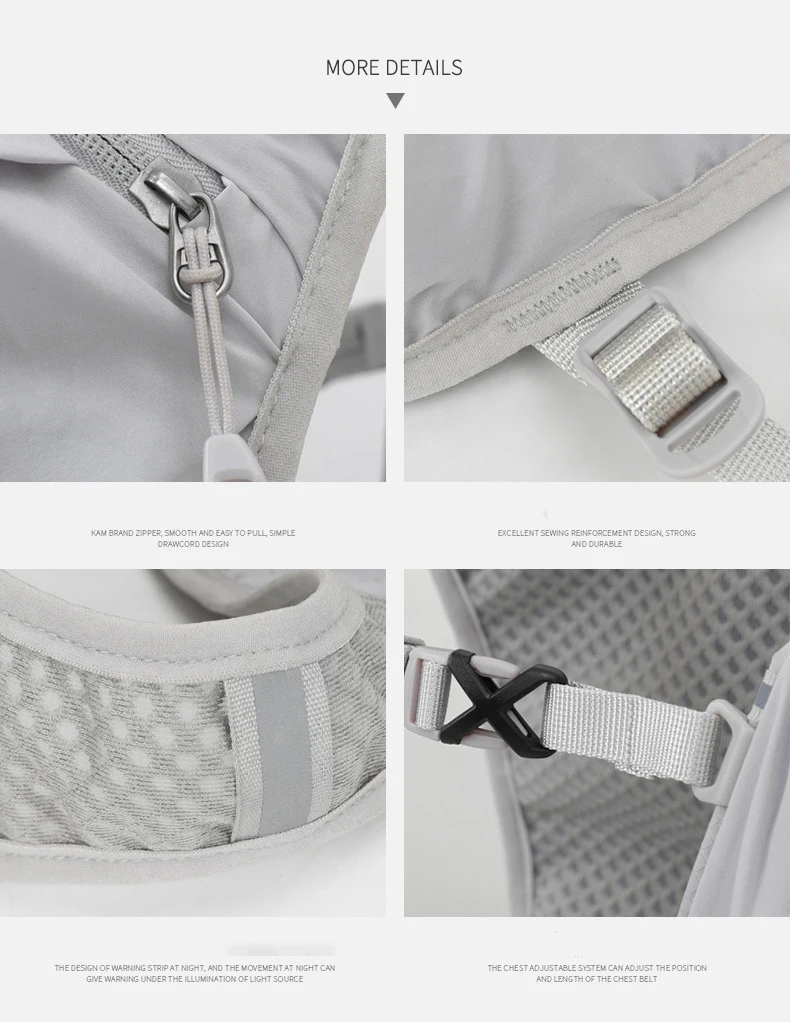 Lightweight Nylon Outdoor Hydration Backpack Hydration Vest Bag for Cross-country Marathon Riding Running for Men and Women