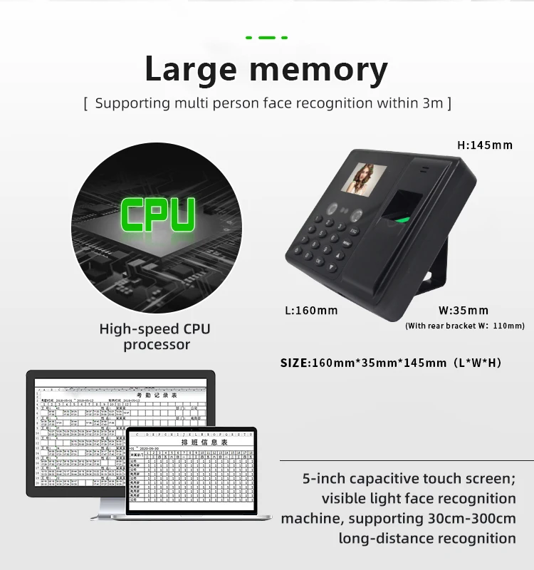 Wholesale Wifi 4G TCP Web Attendance Management Face Attendance Machine Time Clock