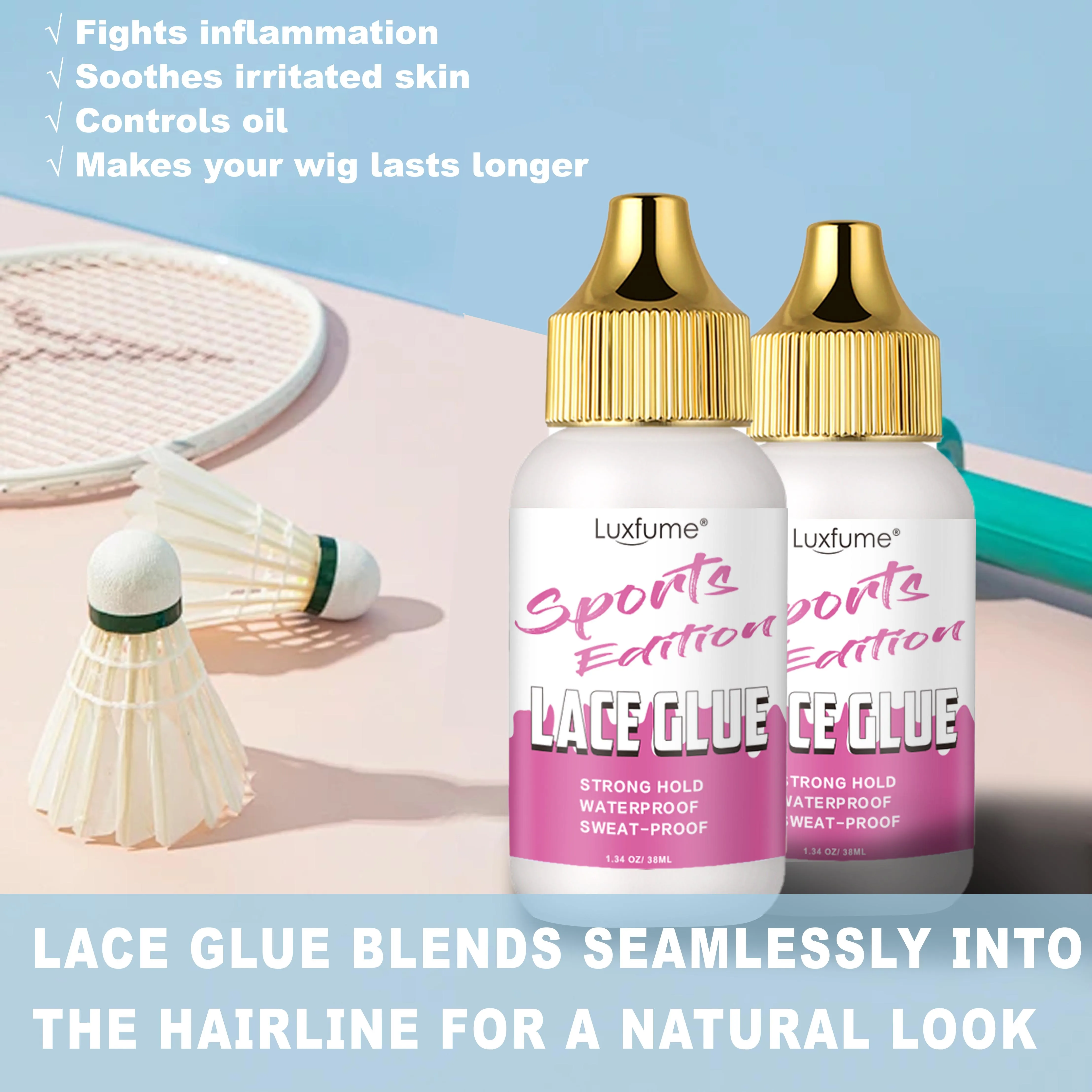 Lace Glue Waterproof Long Lasting Extreme Hold Sweat Proof Sports Lace Glue