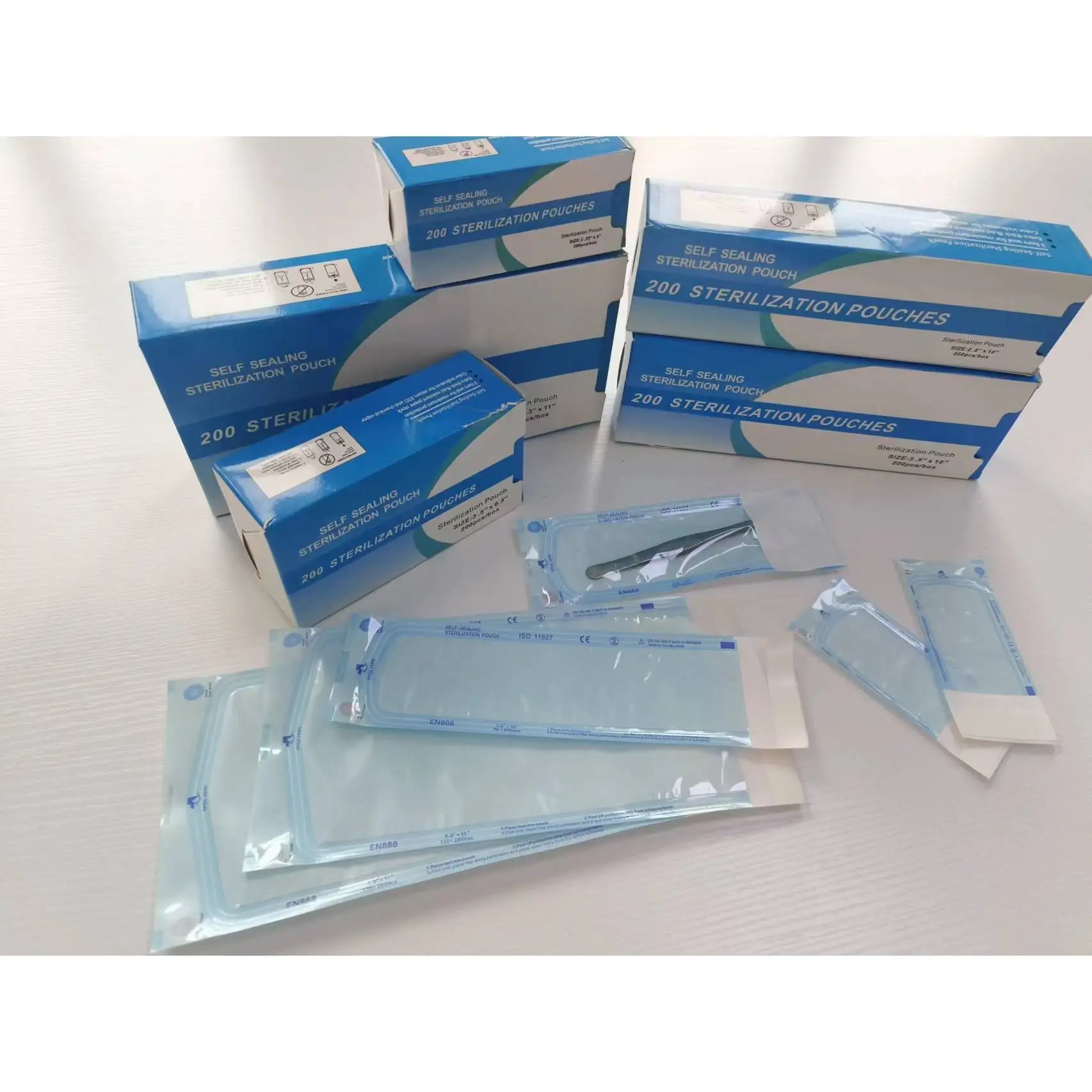 Surgical Instruments Packaging Flat reel roll / Heat Sealing Sterilization Gusseted Reel for Dental