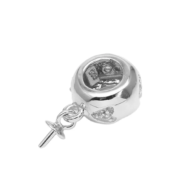 XD 925 Sterling silver charm jewelry semi pendant mounts for pearls  925 sterling silver pendant buckle