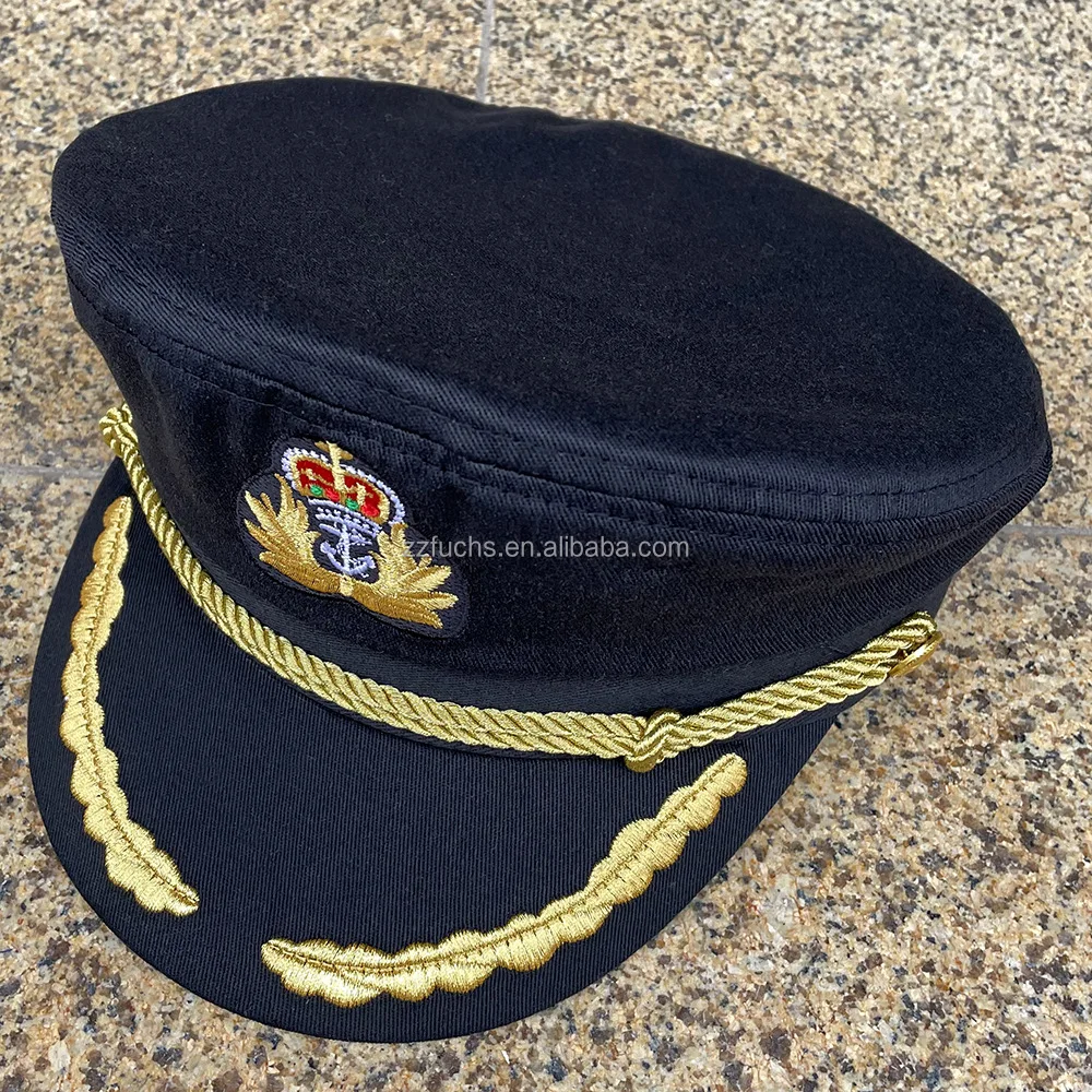 Adult Navy Hat Yacht Hats Boat Skipper Ship Sailor Captain Costume Hat Cap for Men Women Adjustable