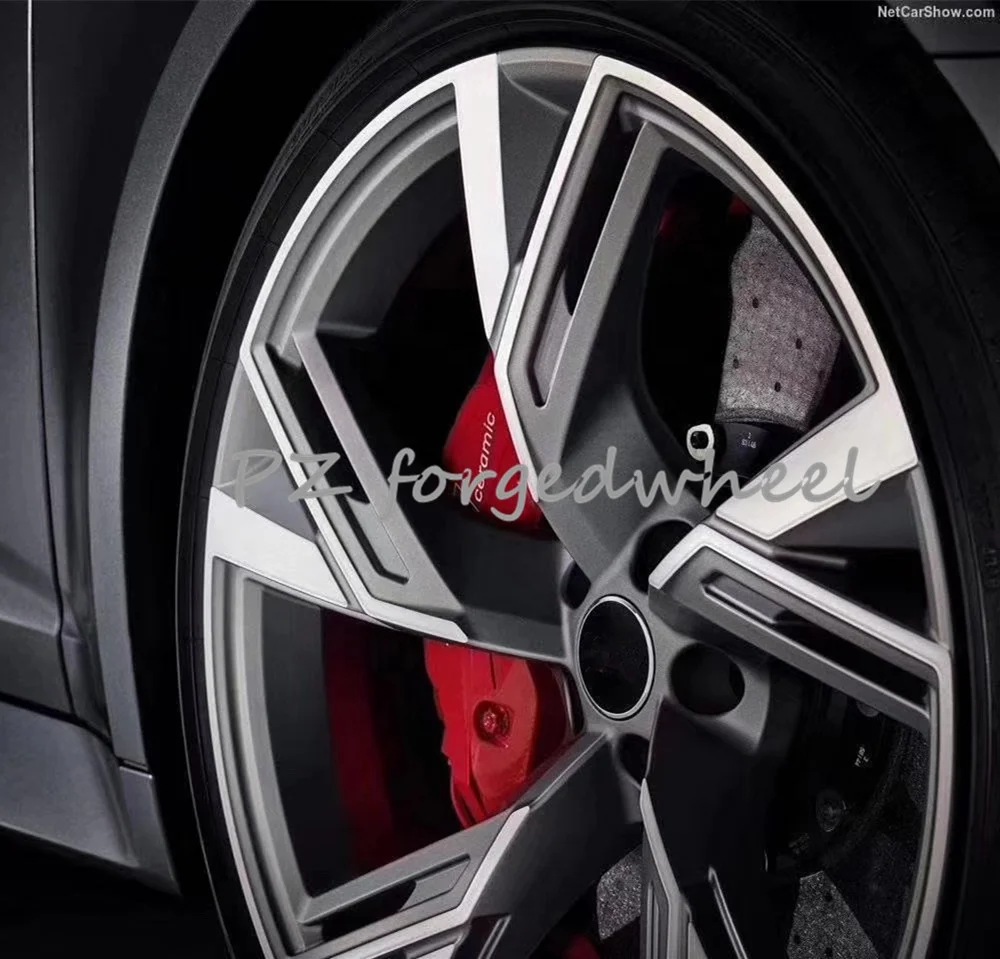 Pengzhen hotsale 5x112 18 19 20 inch gun gray machine face forged alloy passenger car wheels for audi a4 a7 sq5 sq7