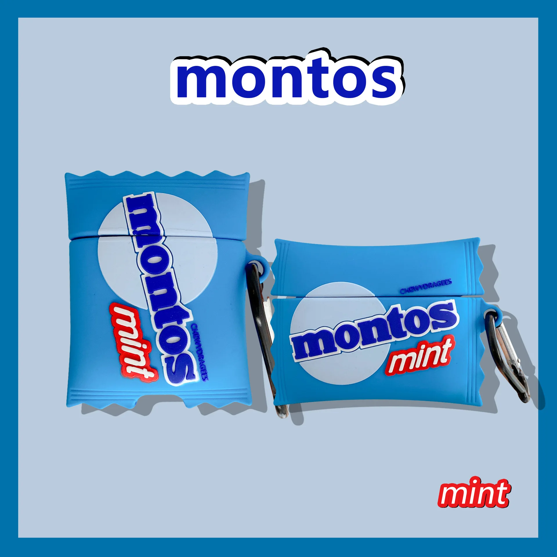 Hot Sale 3D Cartoon Mentos Mint Design Earphone Case with Keychain for Airpods Pro Funny Cute Candy Style Cover for Airpods 1/2