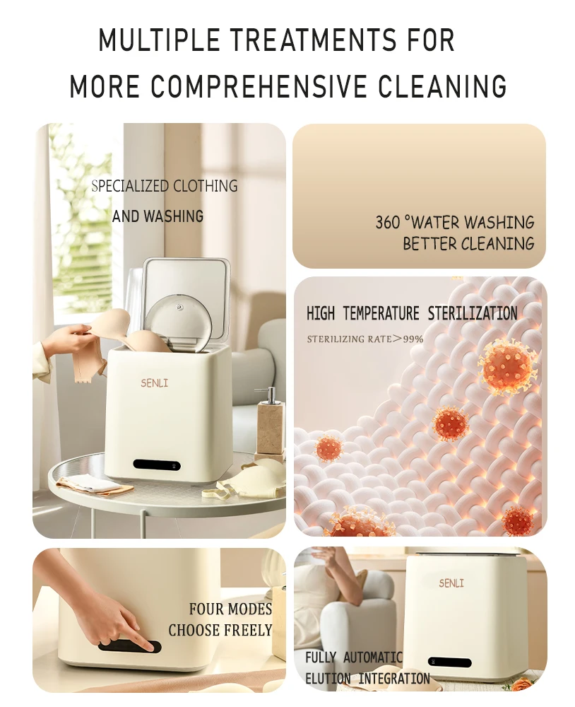 SENLI mini washing machine dryer Home Automatic Machine Portable Mini Washer Turbine Ultrasonic Mini Washing Machine