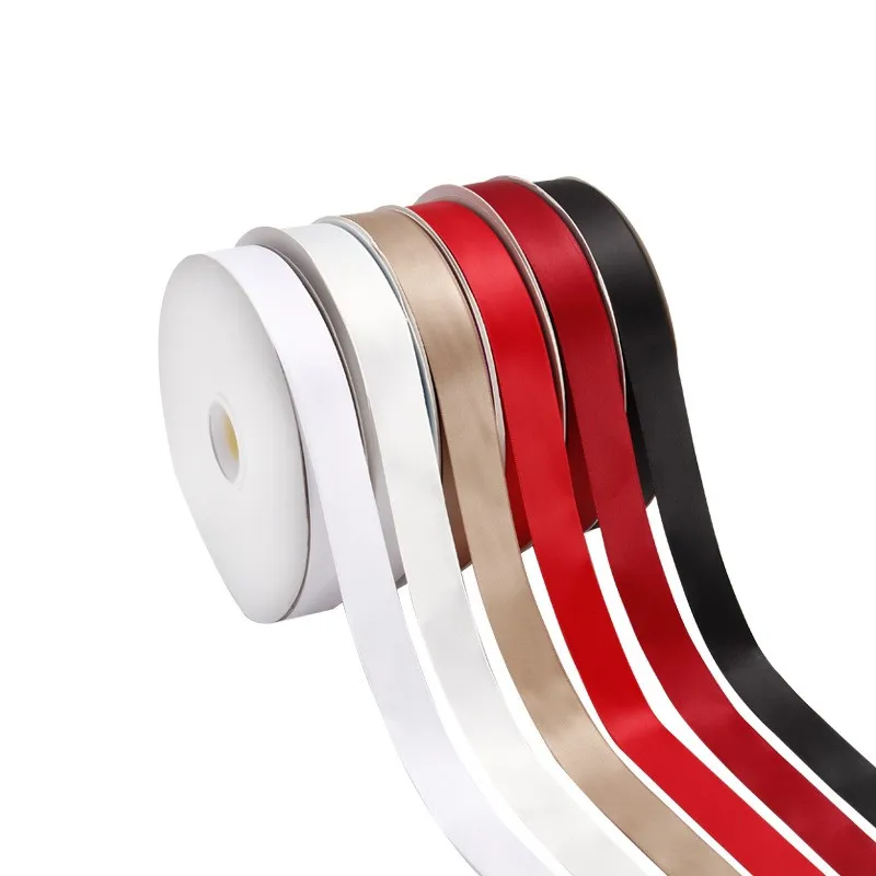 Ribbon webbing  Beat Tsui Portable 100 Yards Single-sided Multicolor Gift Box Tie Bow Polyester Ribbon Wholesale