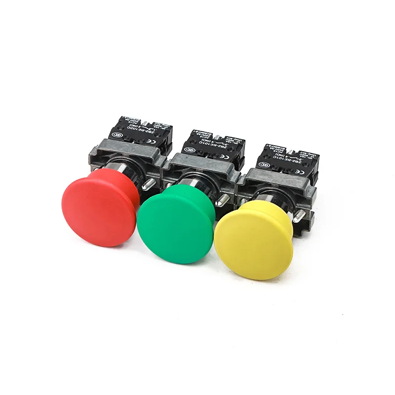 SHENGLEI mushroom self-locking green red XB2 Series explosion-proof emergency stop button control switch opening 30mm