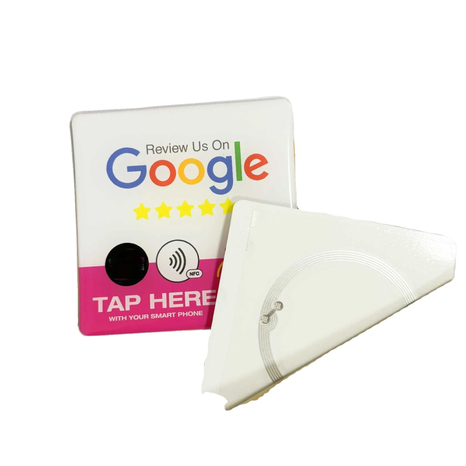 2024 Best Selling Factory Direct Custom Design Size NTAG216/213 Programmable  Epoxy NFC Google Review Card With Adhesive Backing