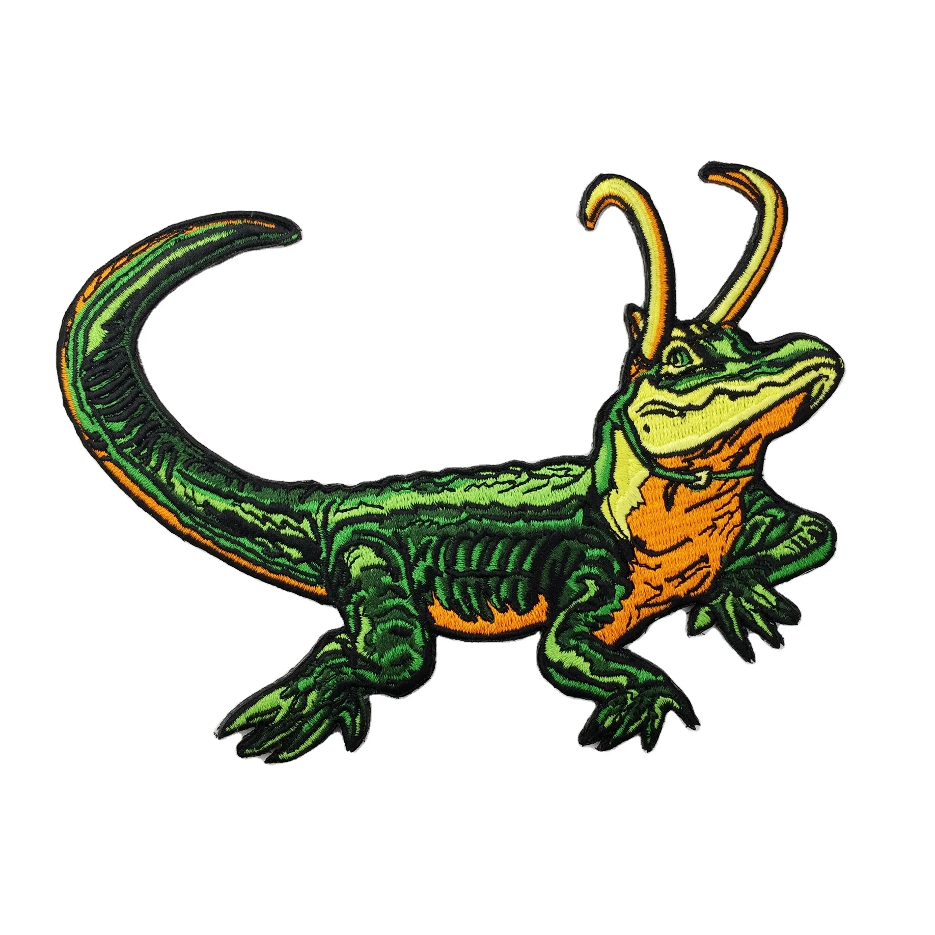 Appliqued garments Heat pressed custom embroidered badges Iron-on patches Tiger embroidered patches