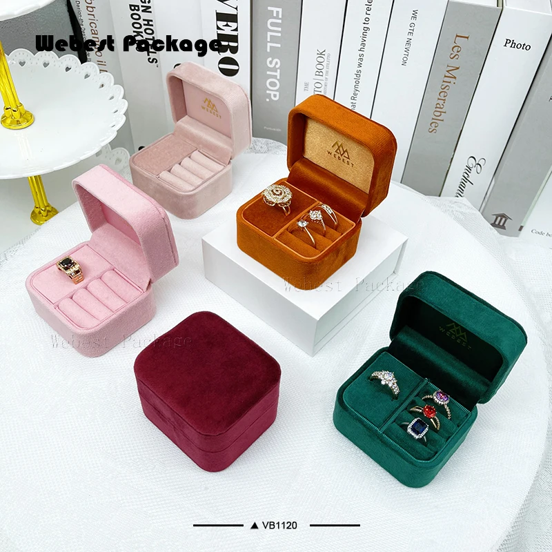 Webest circle velvet chocolate gift box custom luxury jewelry packaging box with velvet insert velvet travel jewelry box