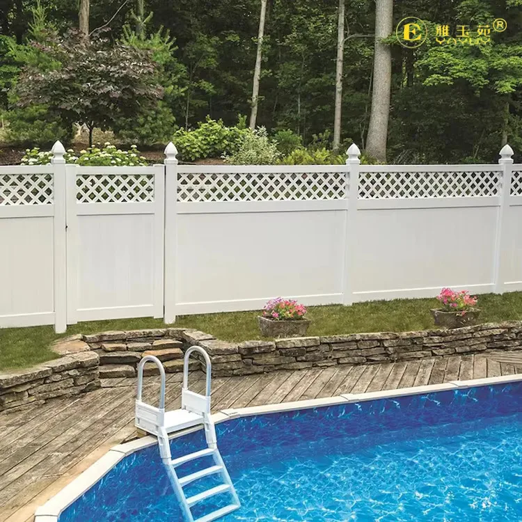 Manufacturer Gothic Top Vinyl Fence Privacy Panels Used For Sale 6 ft x 8 ft Cheap White Vinyl Lattice Privacy PVC Fence Panels