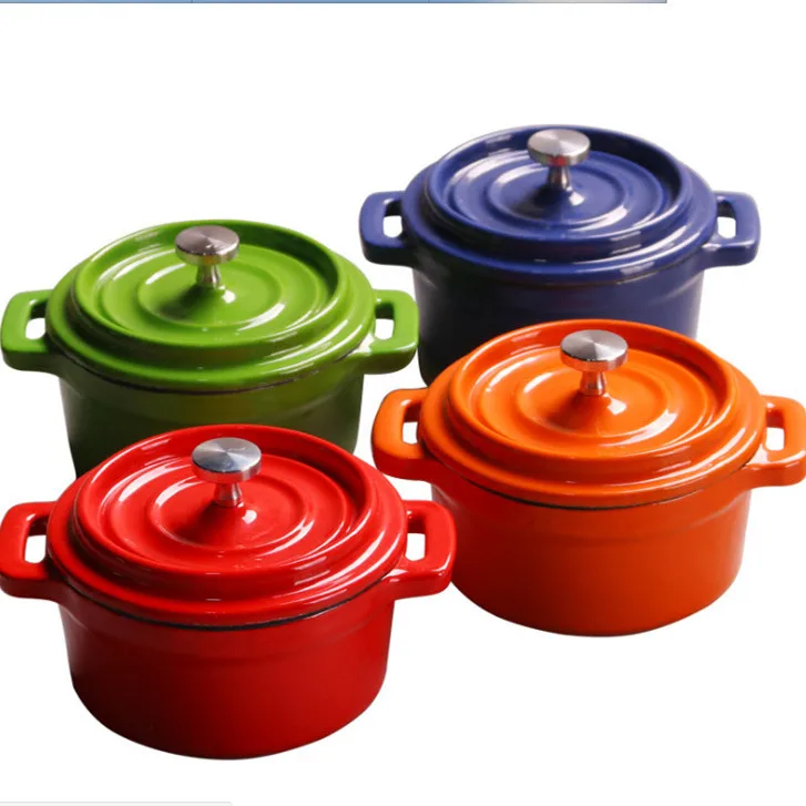 10 CM Kitchen Cast Iron Cookware Mini Enameled Pot Cooking Soup Pot