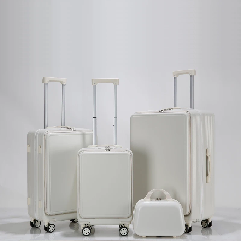 Luggage Sets 4 Pieces travel bag with Front Pocket, ABS Hardside Expandable Carry on Suitcase Set with Spinner Wheels and Lock
