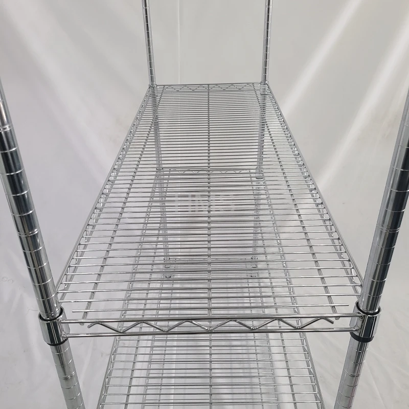 Multilayer Layers Wire Shelving Chrome Wire Shelves Durable Metal Shelving Racks