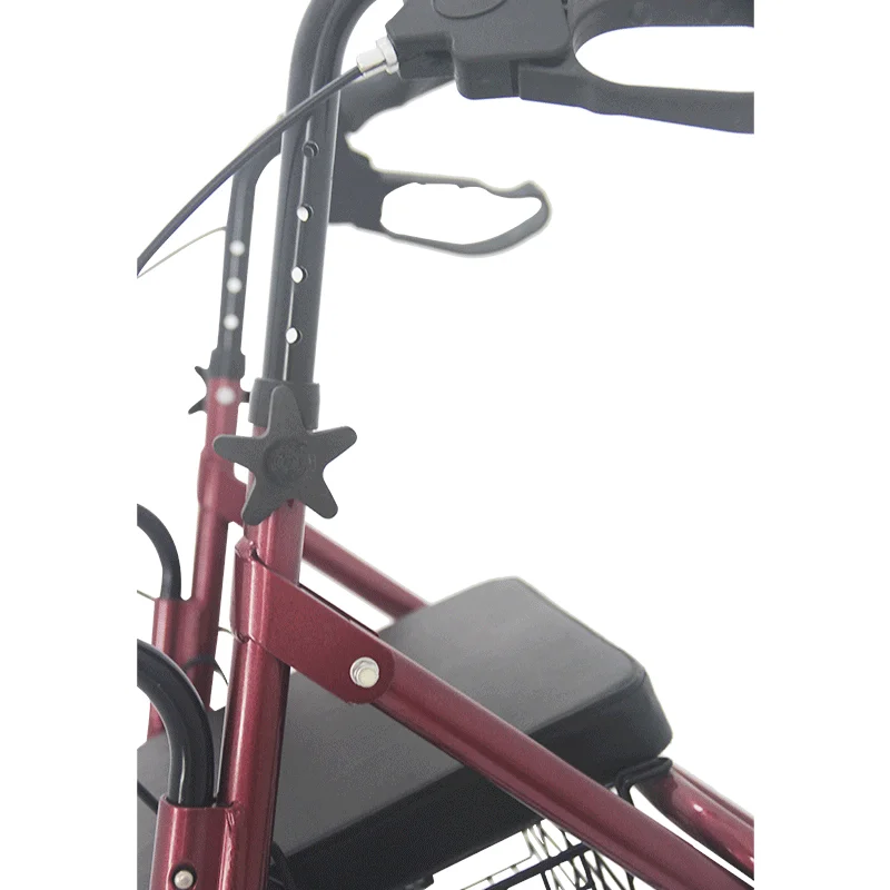 Lightweight Elderly Walker Rollator with Seat, Folding Elderly Walker with Wheels Rolling Walker