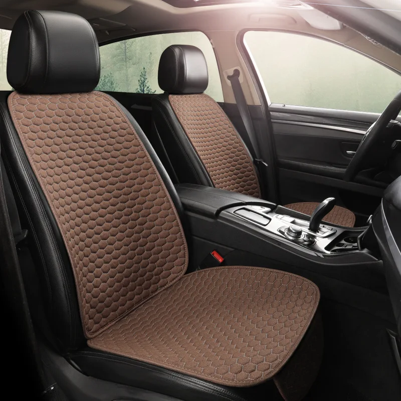 Льняная подушка для автомобильного сиденья, удобный дышащий сетчатый поглощающий пот Универсальный всесезонный чехол для автомобильного сиденья