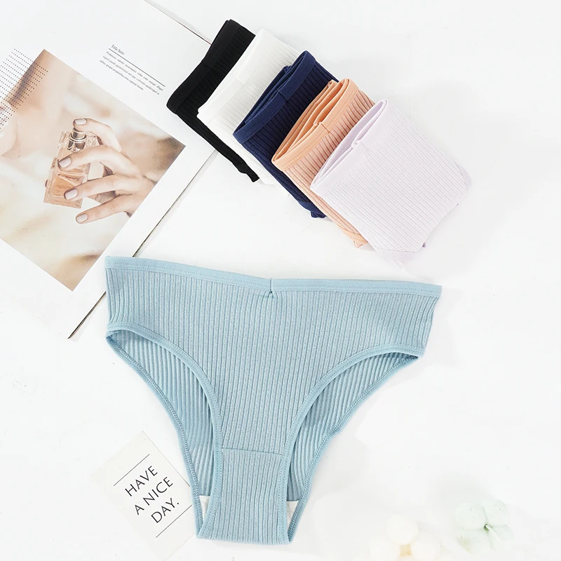 lingerie women sexy g-string Wholesale custom logo low waist high quality solid color women 100% cotton ladies hipster underwear