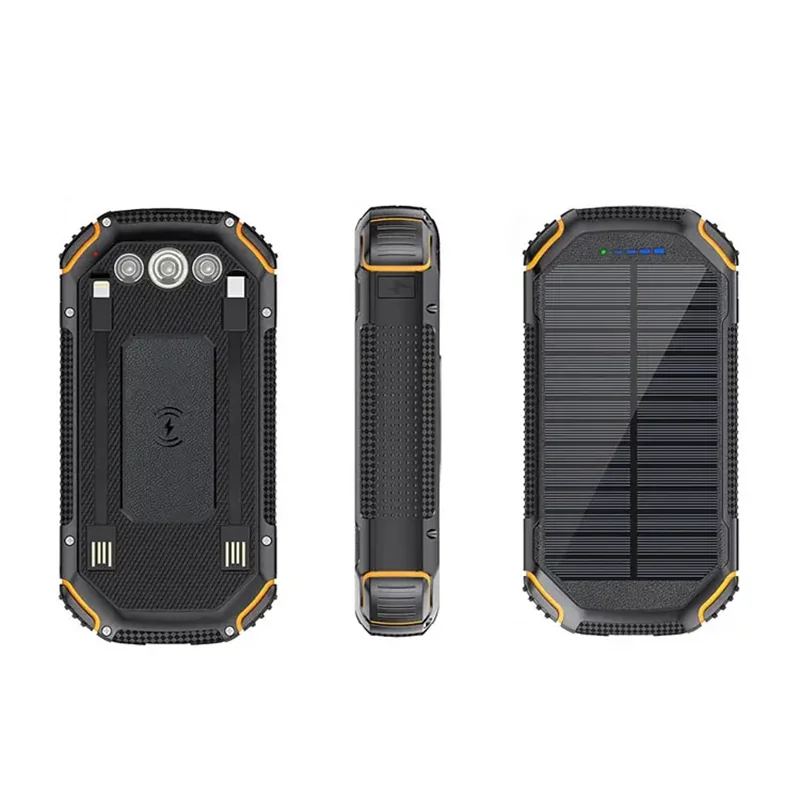 wireless Camping Solar Power Bank 20000mah Portable Cell phone charger with Led flashlight