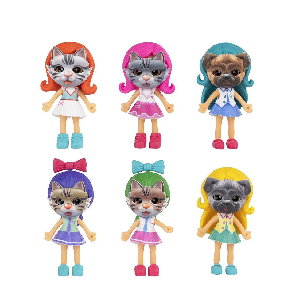 Jinying DIY Lovely fashion girls doll toy 6 styles assembly baby figurine dressing toy with pet mask