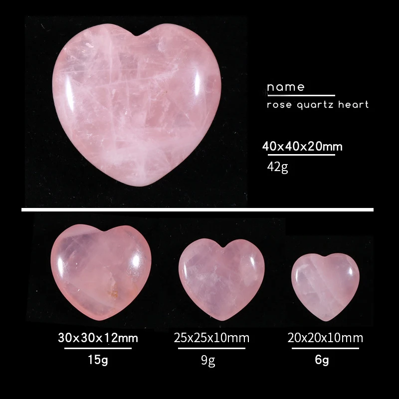 Natural Rose Quartz Heart Pink Crystal Stone Heart Shape Stone Crystal Natural Pink Heart Crystal Palm Stone