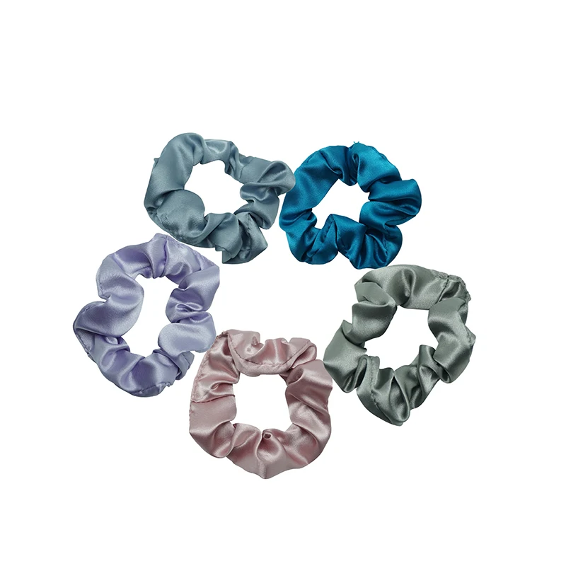 Hot - selling soft satin hair rings fashionable pure color imitation silk hair band for baby women girl hair bands