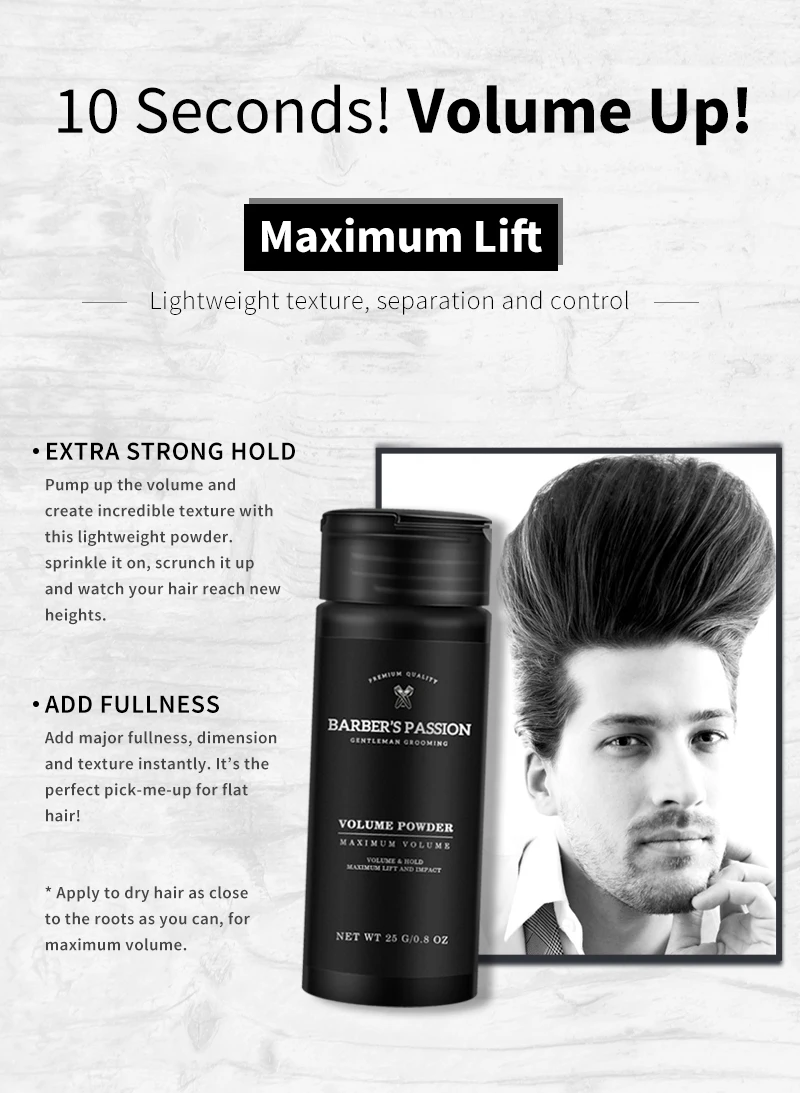 Wholesale men styling powder texturizing strong hold hair volume powder private label