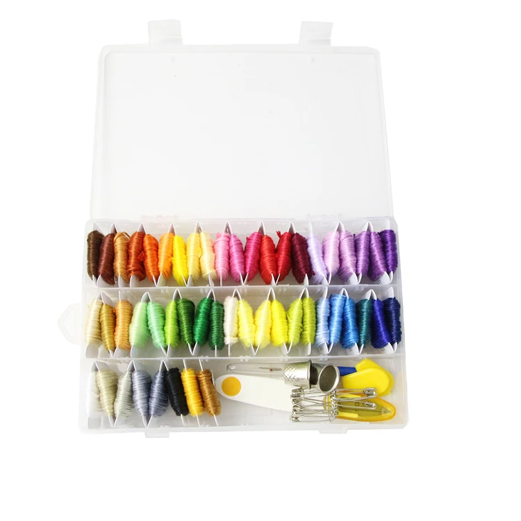 Wholesale diy craft cross stitch kits 50 colors embroidery starter kit