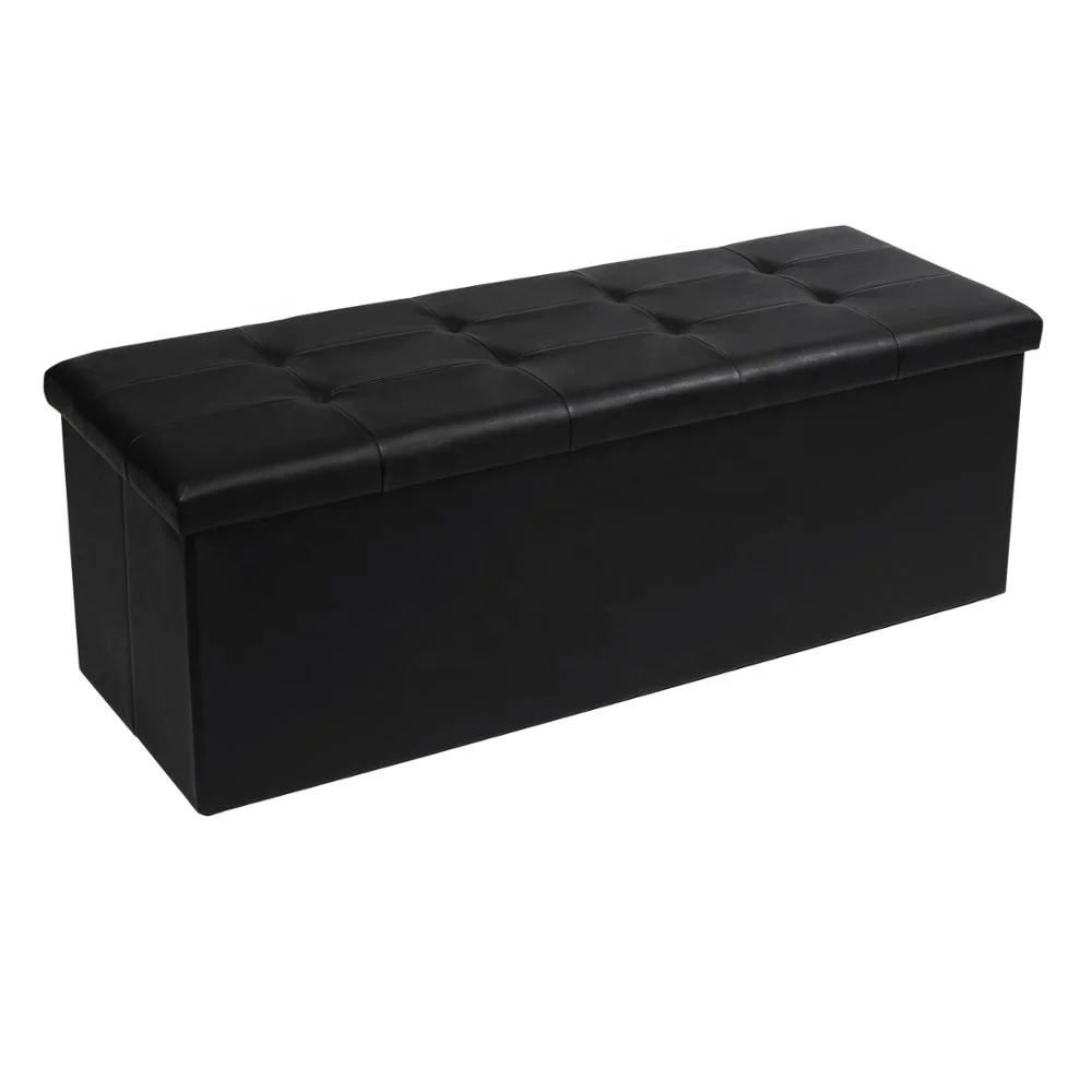 
Bailey modern faux leather foldable storage bench ottoman 
