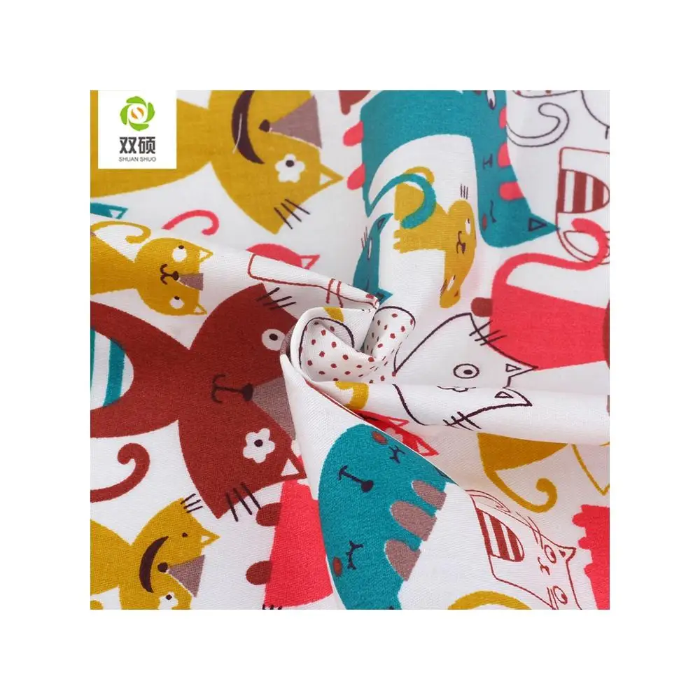 Soft printed 100% cotton cartoon fabric textiles for sewing patchwork