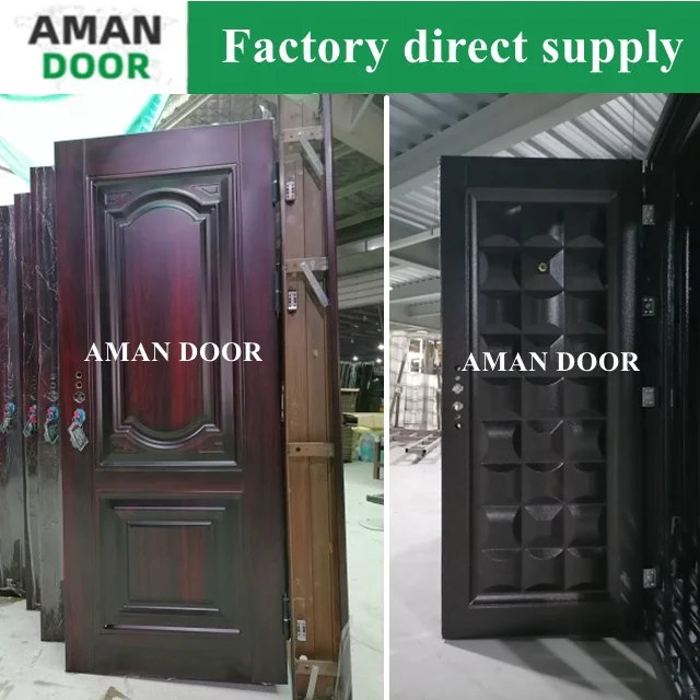 AMAN DOOR Factory Direct Price 30 X 78 Exterior Ghana Steel Security Door Design