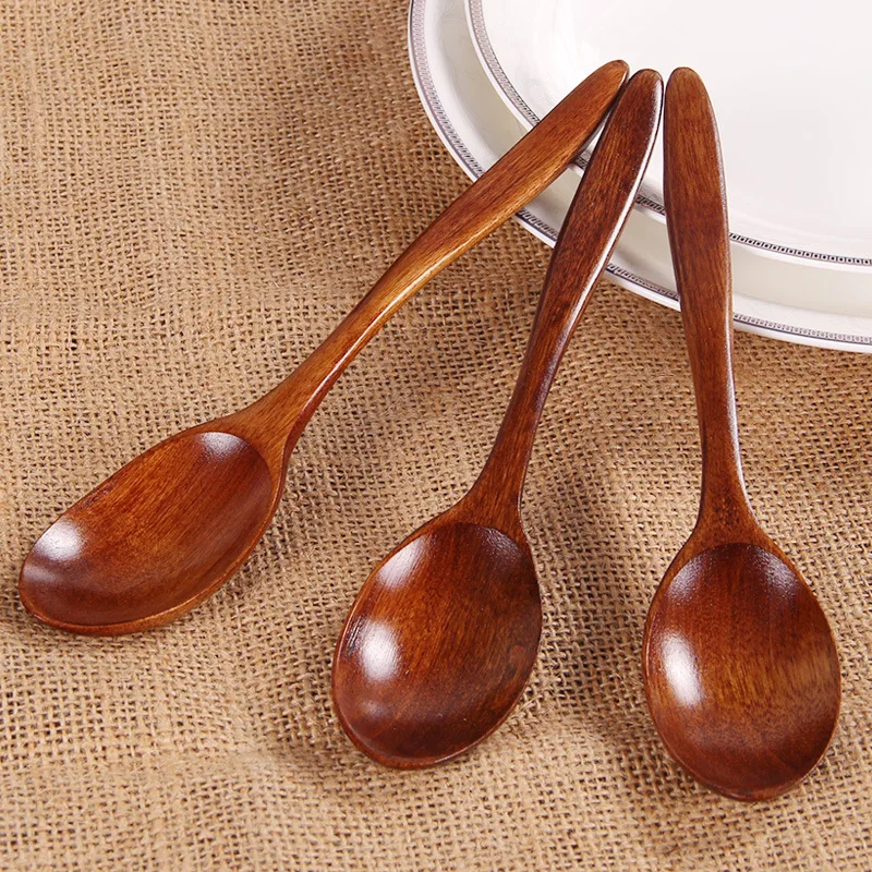 Wooden Tea coffee Spoon creative Tableware Milk honey Baby Dinnerware Size 18*4cm
