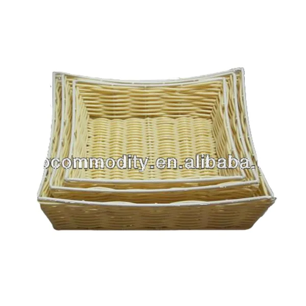 Square rattan cane wicker baking bread fruit basket candy pot household supplies organizer