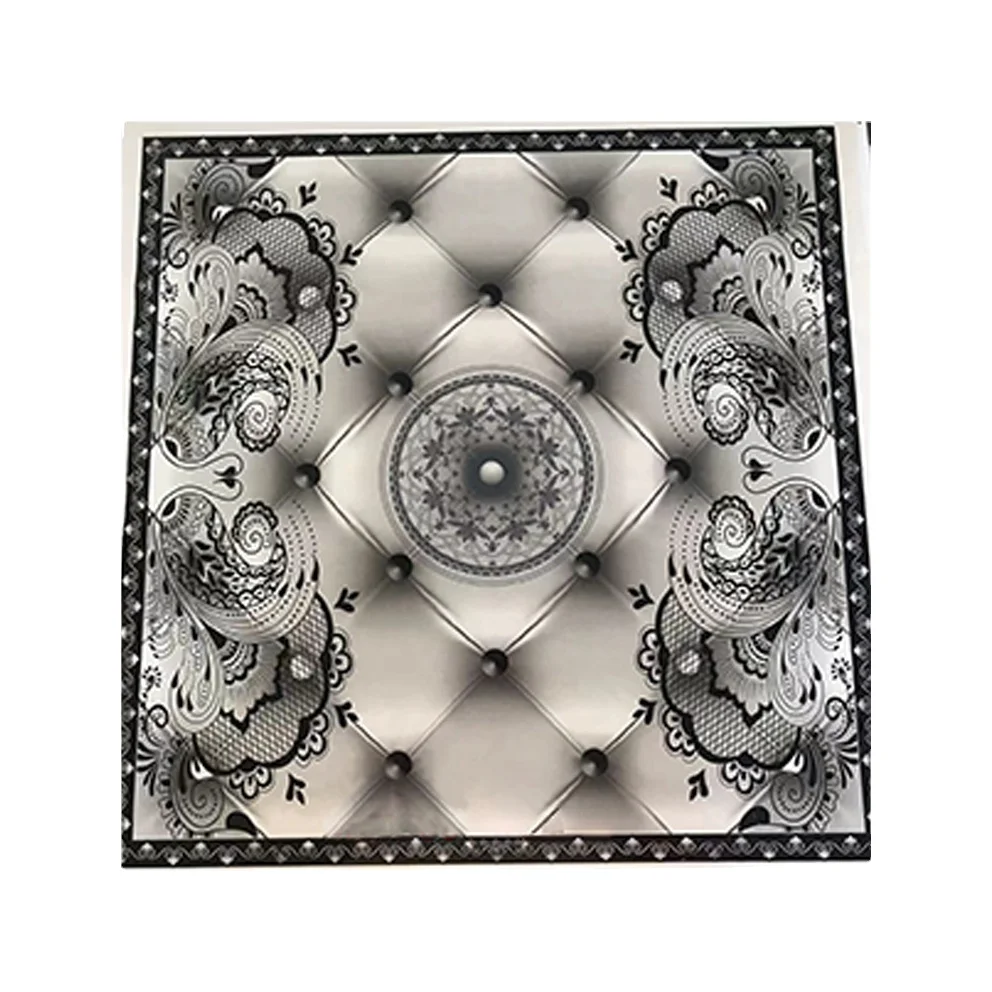 New Pattern Rectangle Bathroom Kitchen Livingroom Office Designs for Ceiling Indoor Decor Vintage Patterned Pvc Ceil Panel
