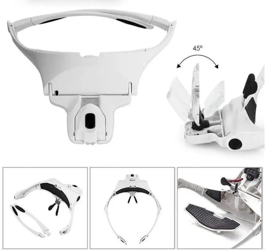 1.0X 1.5X 2.0X 2.5X 3.5X Adjustable 5 Lens Loupe LED Light Headband Magnifier Glass LED Magnifying Glasses With Lamp