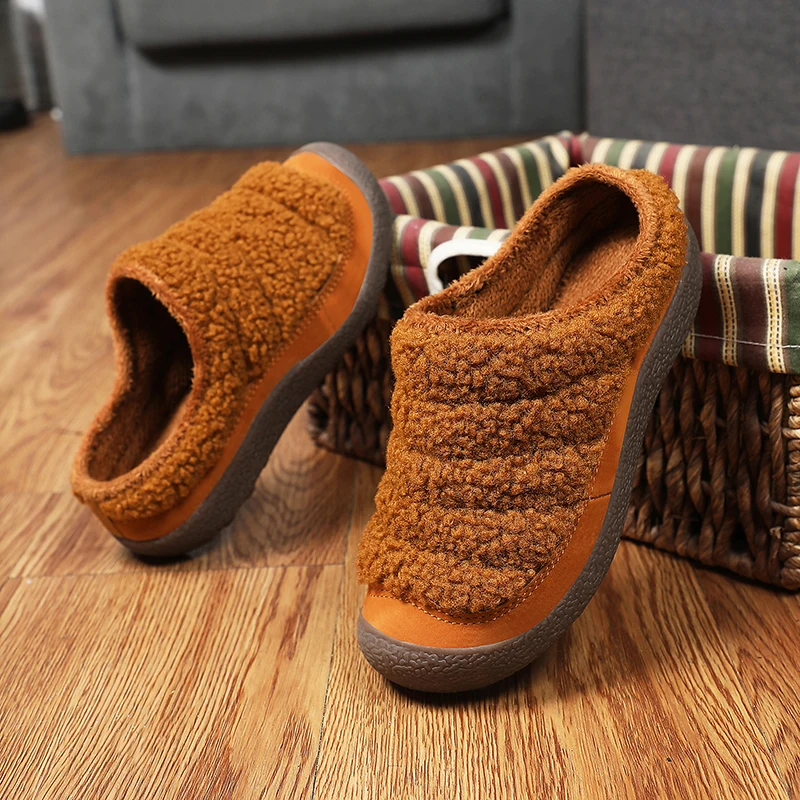 New Kids Fashion Cotton Slippers Indoor Outdoor Comfortable Fur Slippers Bedroom Non-slip Warm Furry Slides for Girls Boys